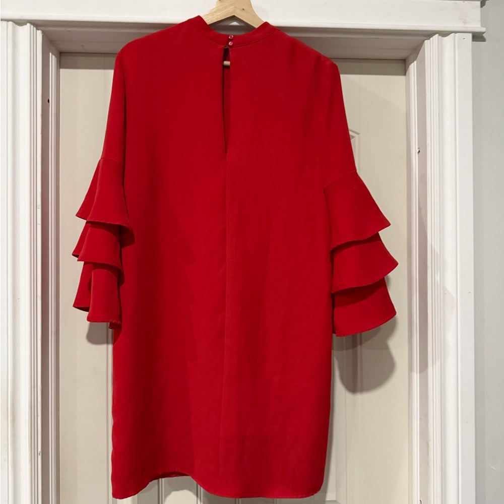 Chelsea Red Ruffle Sleeve Dress - Picture 9 of 13